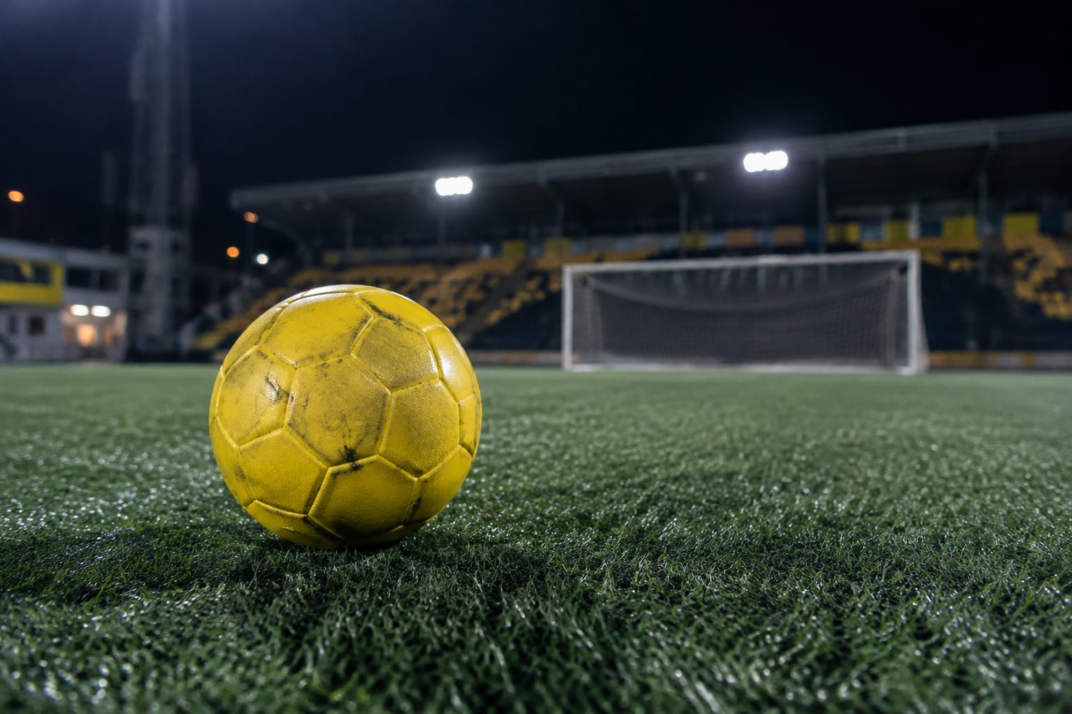 Minge de fotbal pe teren